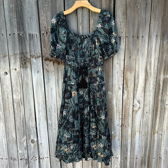 New Ulla Johnson Iliana Floral Print Midi Dress Cotton Rainforest 2 - Picture 16 of 16